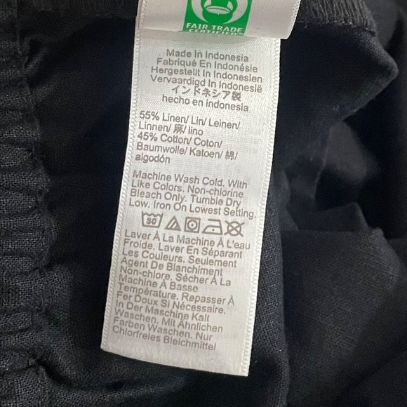 NWT!! J. CREW Factory Linen Blend Slim Wide Leg Drawstring Pants Solid Black 2 - Picture 15 of 16